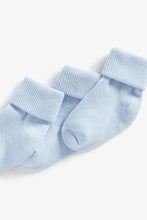 Load image into Gallery viewer, Mothercare Blue Turn-Over-Top Baby Socks - 5 Pack
