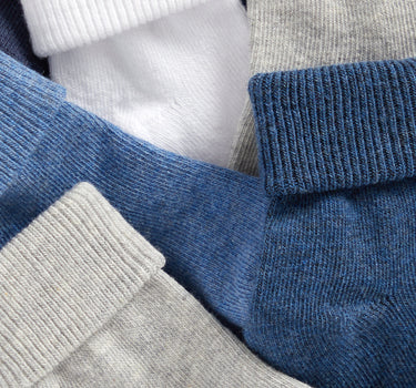 Mothercare Blue/Grey Turn-Over-Top Baby Socks - 5 Pack