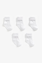 Load image into Gallery viewer, Mothercare White Turn-Over-Top Baby Socks - 5 Pack
