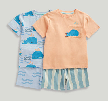Mothercare 2 Pack Whale Short Pyjamas