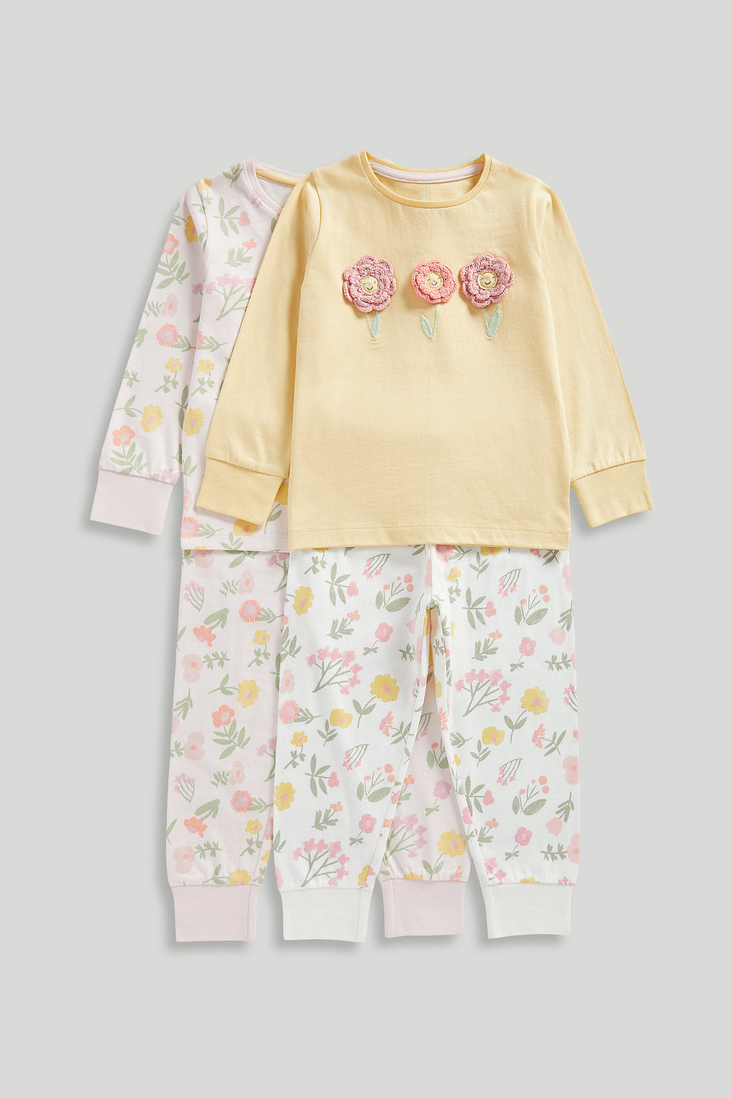 Mothercare 2 Pack Crochet Flower Pyjamas