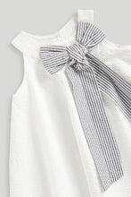 Load image into Gallery viewer, Mothercare White Bow Occasion Dress
