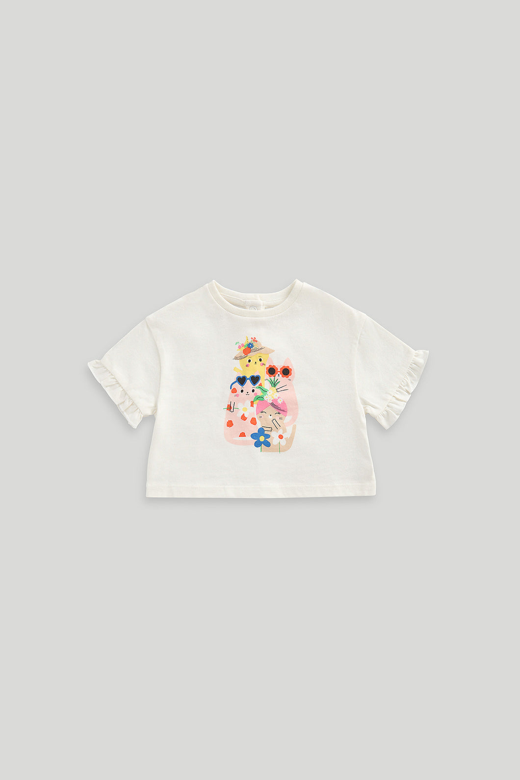 Mothercare Cream Cat T-Shirt
