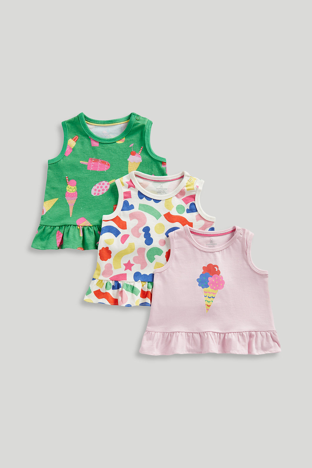 Mothercare 3 Pack Ice Cream Vest T-Shirts