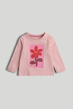 Load image into Gallery viewer, Mothercare Pink Flower Long-Sleeved T-Shirt
