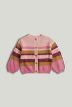 Load image into Gallery viewer, Mothercare Pink Striped Knitted Cardigan
