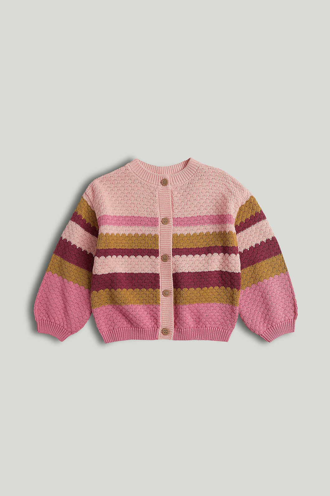 Mothercare Pink Striped Knitted Cardigan