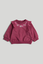 Load image into Gallery viewer, Mothercare Berry Embroidered Sweat Top
