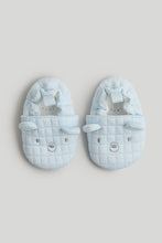 Load image into Gallery viewer, Mothercare Blue Bear Baby Slippers
