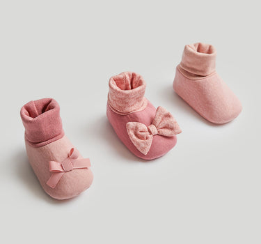 Mothercare 3 Pack Pink Sock-Top Booties
