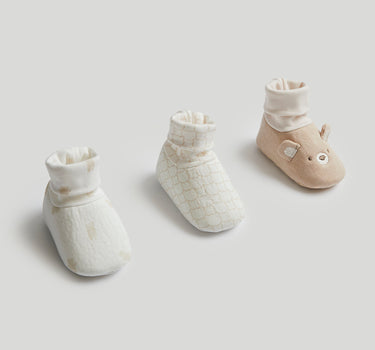 Mothercare 3 Pack Bear Sock-Top Baby Booties