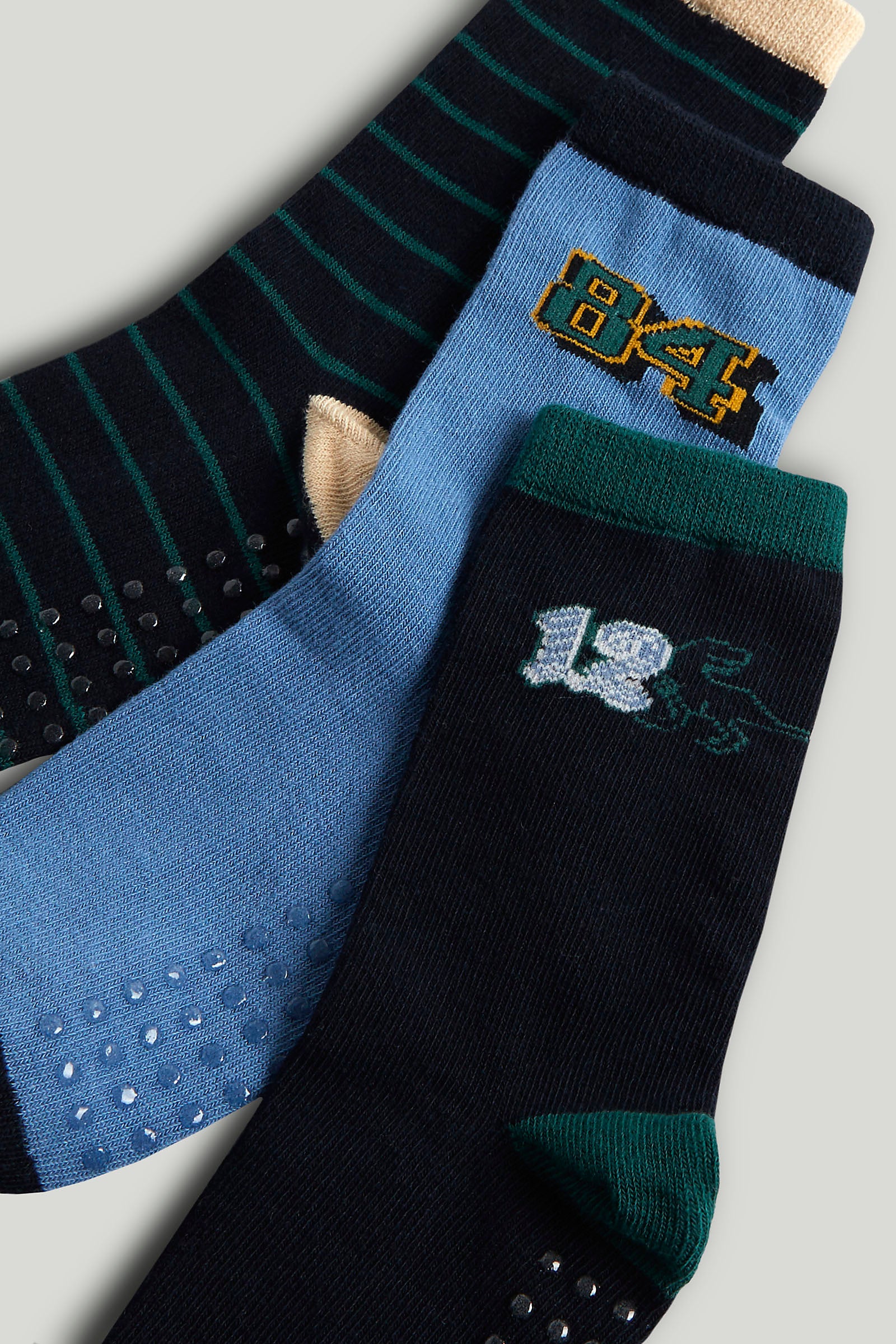 Mothercare 3 Pack Dinosaur Slip-Resist Socks