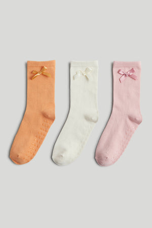 Mothercare 3 Pack Bow Slip-Resist Socks