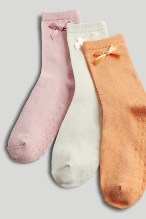 Mothercare 3 Pack Bow Slip-Resist Socks