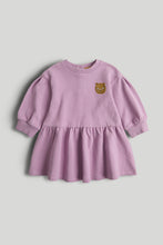 Load image into Gallery viewer, Mothercare Lilac Leopard Sweatshirt Dress
