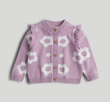 Mothercare Lilac Flower Knitted Cardigan