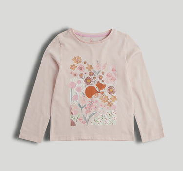 Mothercare Pink Fox Long-Sleeved T-Shirt