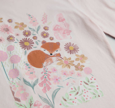 Mothercare Pink Fox Long-Sleeved T-Shirt