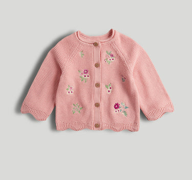Mothercare Pink Embroidered Knitted Cardigan