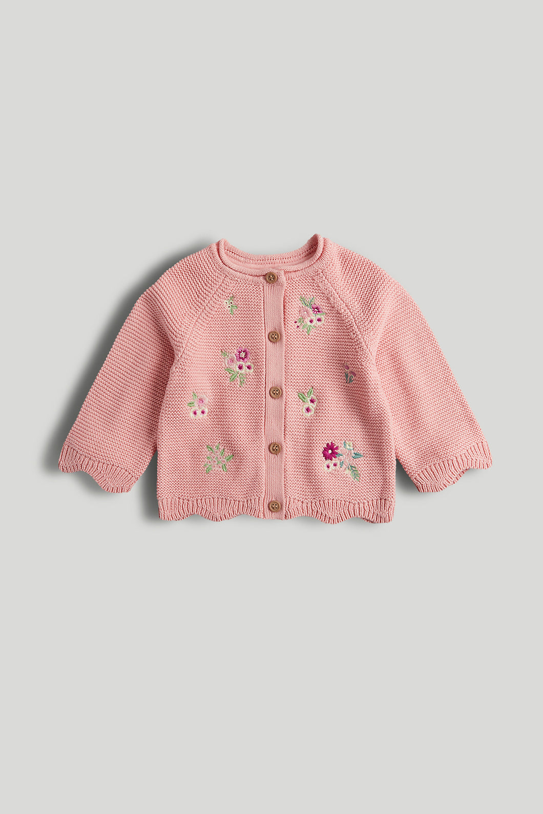 Mothercare Pink Embroidered Knitted Cardigan
