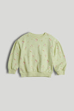 Load image into Gallery viewer, Mothercare Green Floral Sweat Top
