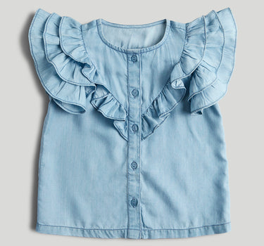 Mothercare Blue Ruffle Blouse