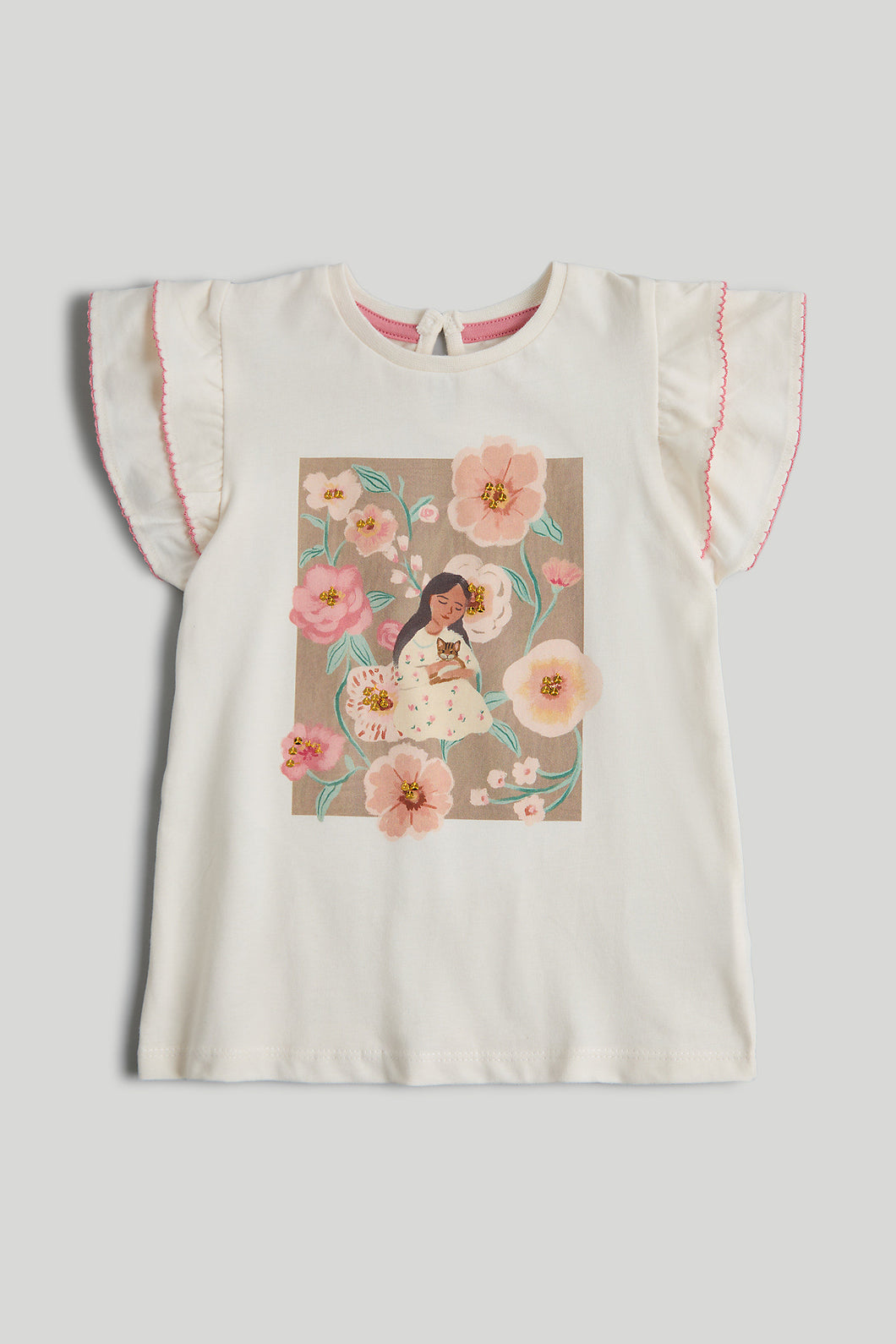 Mothercare White Cat T-Shirt