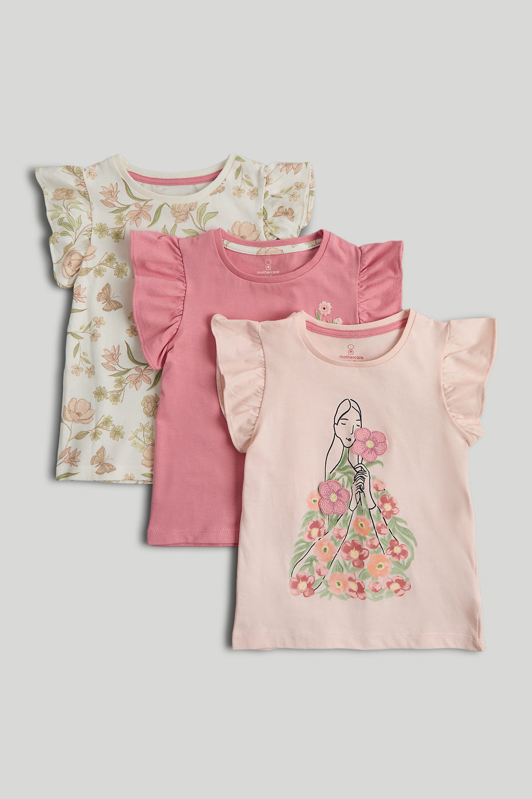Mothercare 3 Pack Flower Girl T-Shirt