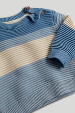 Load image into Gallery viewer, Mothercare Blue Striped Ottoman Knitted Jumper
