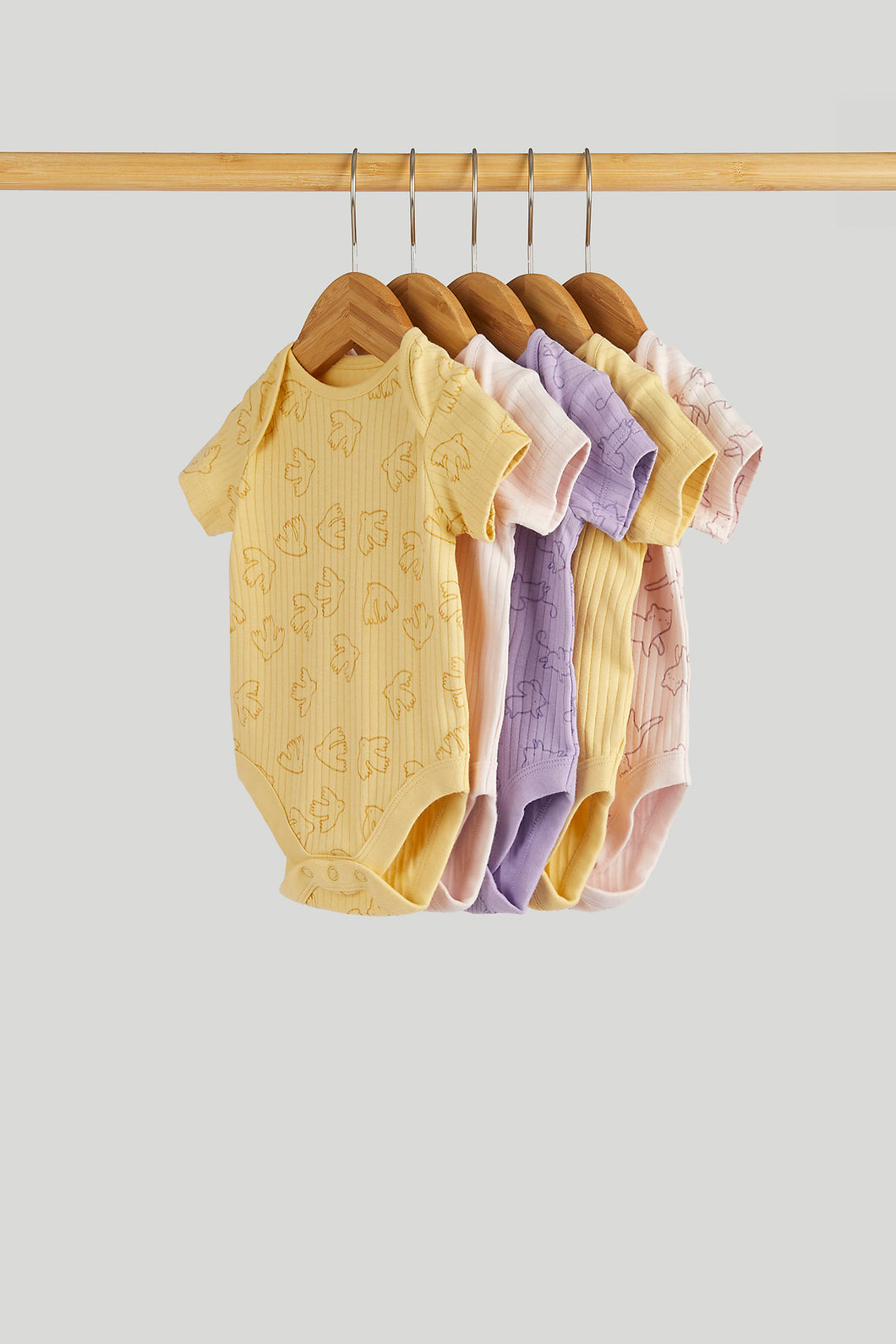 Mothercare 5 Pack Animals Short-Sleeved Bodysuits
