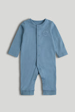 Load image into Gallery viewer, Mothercare 3 Pack Blue Footless Sleepsuits
