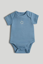 Load image into Gallery viewer, Mothercare 5 Pack Blue Short-Sleeved Bodysuits
