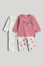 Load image into Gallery viewer, Mothercare 2 Pack Bows Baby Pyjamas
