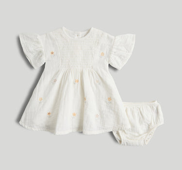 Mothercare White Daisy Dress and Knickers Outfit