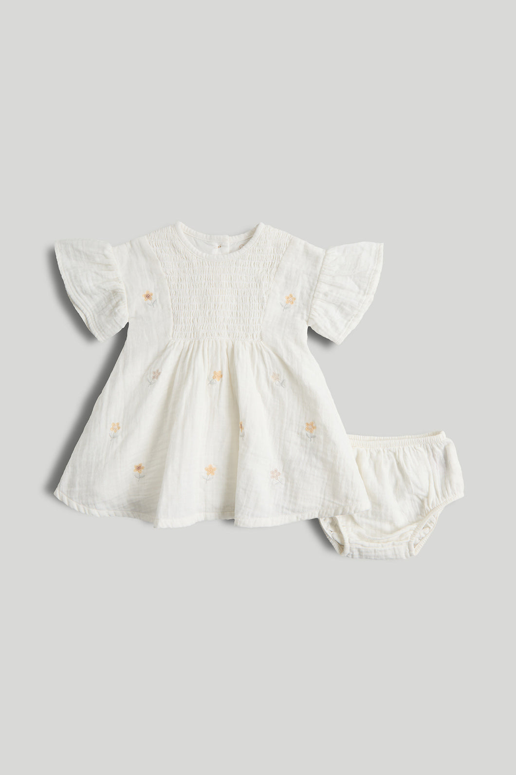 Mothercare White Daisy Dress and Knickers Outfit