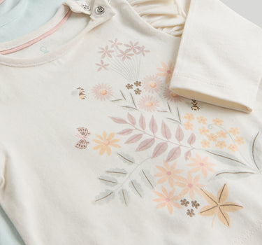 Mothercare 2 Pack Daisy Long-Sleeved T-Shirt