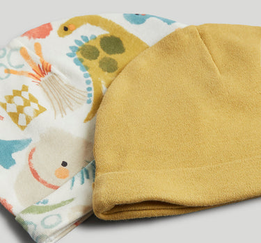 Mothercare 2 Pack Dino Cotton Baby Hats