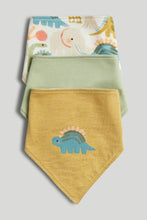 Load image into Gallery viewer, Mothercare 3 Pack Dinosaur Dribble Bibs
