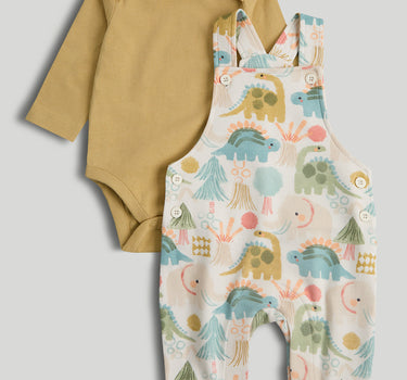 Mothercare Dinosaur Dungarees and Bodysuit Outfit