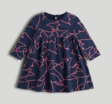Mothercare Navy Bird Cotton Jersey Dress