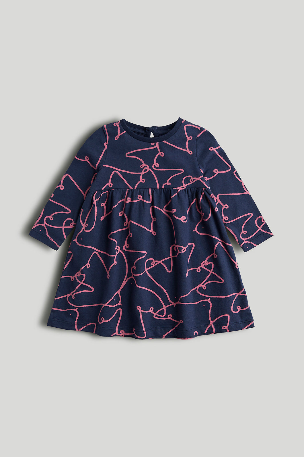 Mothercare Navy Bird Cotton Jersey Dress