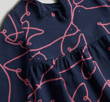 Mothercare Navy Bird Cotton Jersey Dress