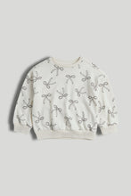 Load image into Gallery viewer, Mothercare Cream Bow Sweat Top
