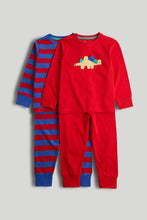 Load image into Gallery viewer, Mothercare 2 Pack Dinosaur Stripe Pyjamas
