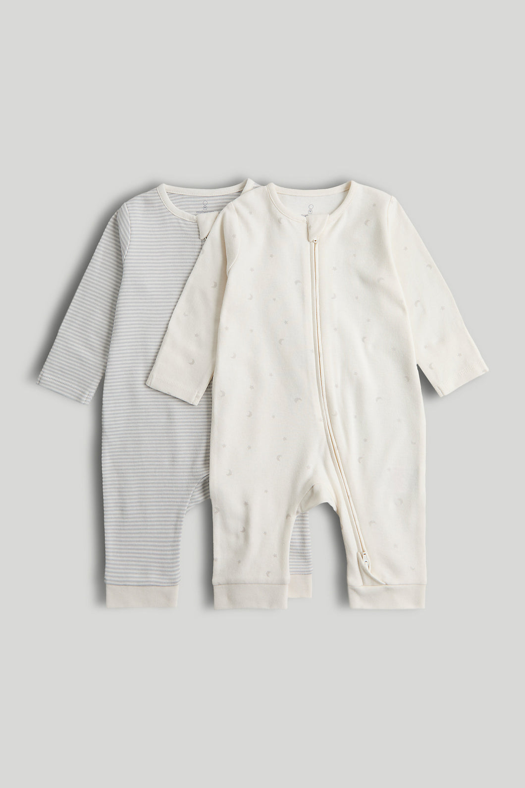 Mothercare 2 Pack Footless Zip-Up Sleepsuits