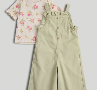 Mothercare Green Dungarees and T-Shirt Set
