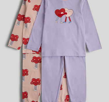 Mothercare 2 Pack Hugging Hearts Pyjamas