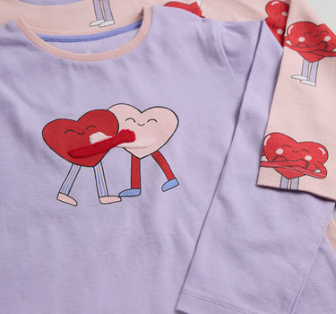 Mothercare 2 Pack Hugging Hearts Pyjamas