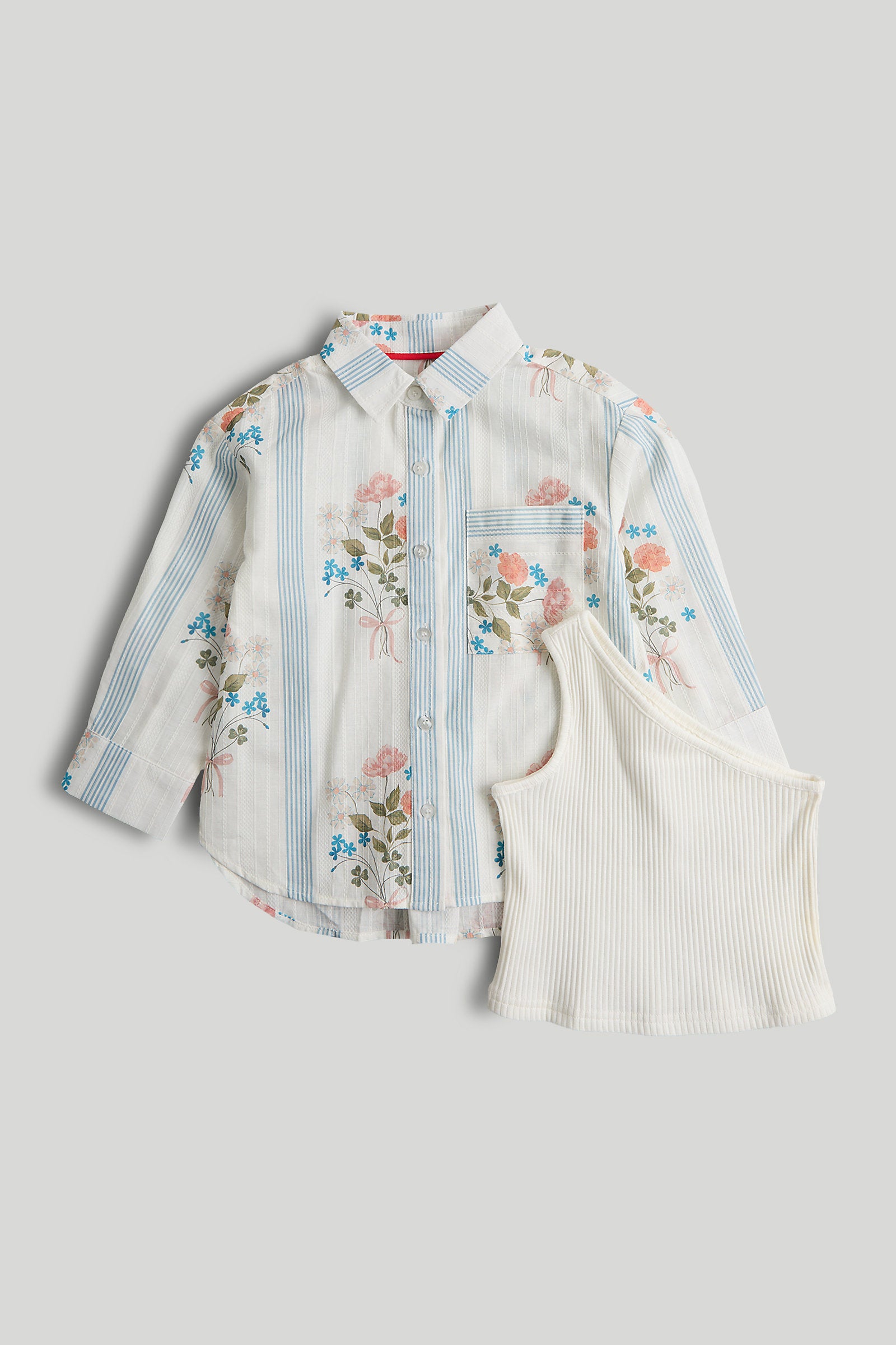 Mothercare Floral Shirt and T-Shirt Set