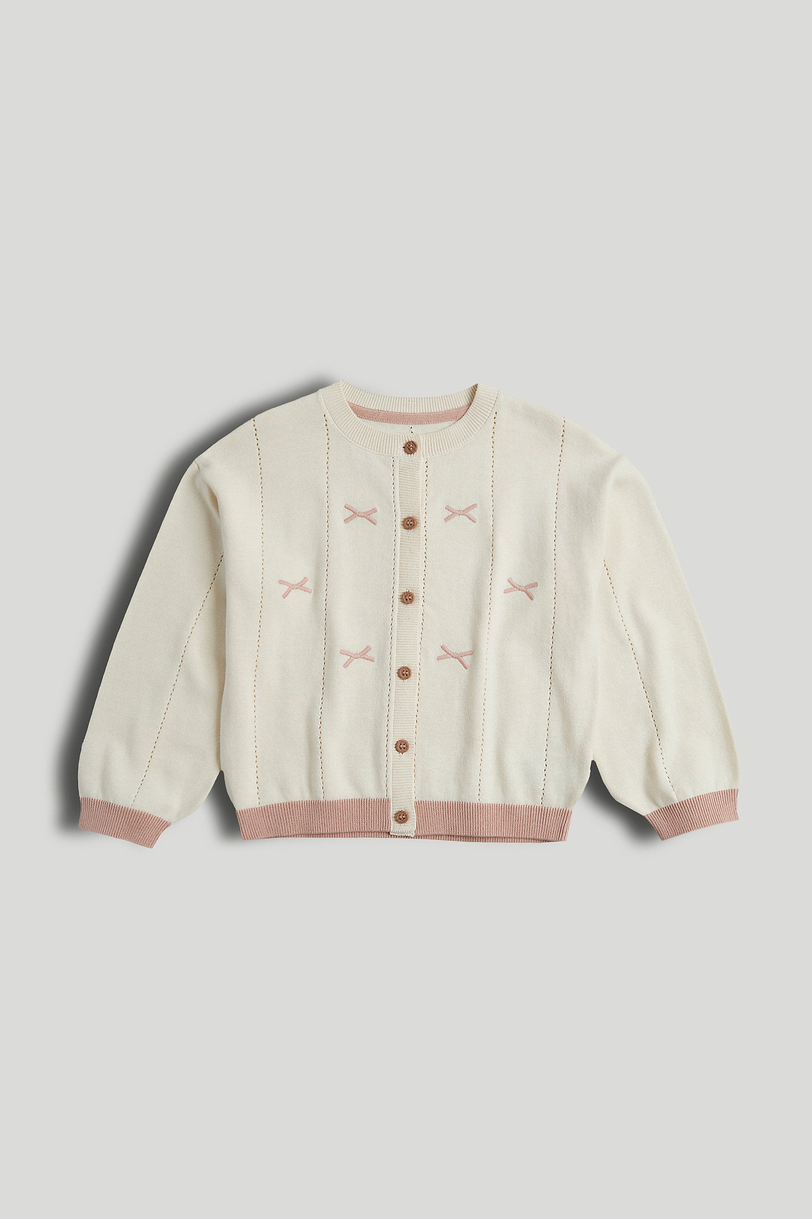 Mothercare Cream Pointelle Embroidered Cardigan